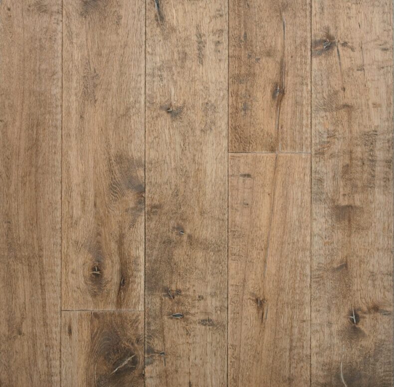 Distressed engineered oak wood flooring country grade 190mm wide with splits and character finished with natural oil in Surrey