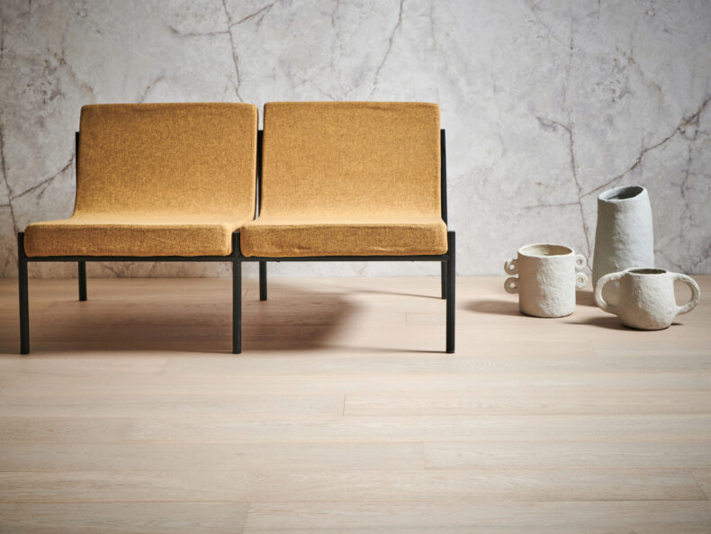 Engineered oak wood flooring named Palermo Cotton White
