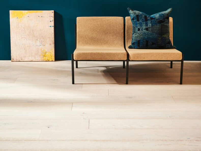Engineered oak wood flooring named Cannes Blanco