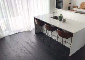 Engineered oak wood flooring named Cannes Black