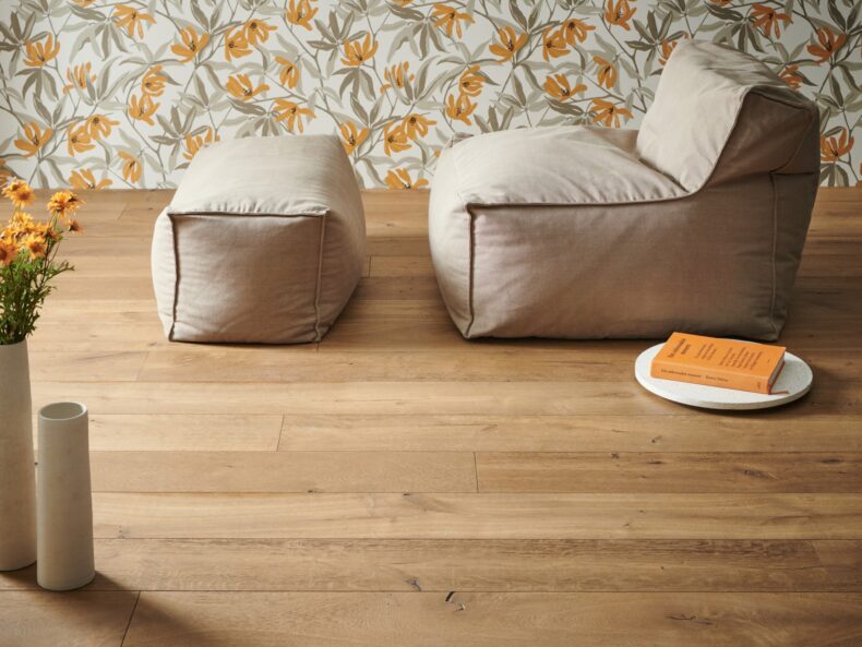 Engineered oak wood flooring named Albion Biscuit
