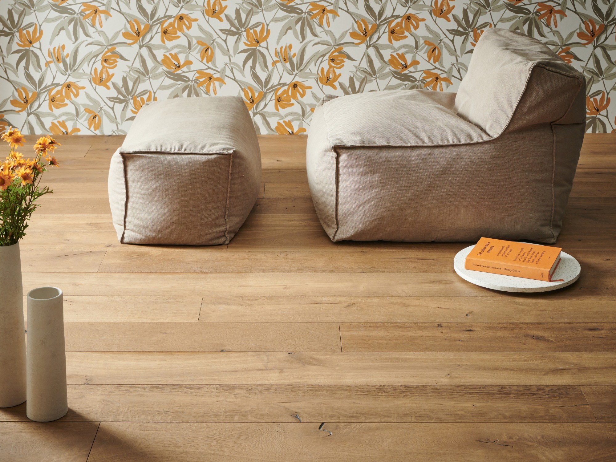 Engineered oak wood flooring named Albion Biscuit