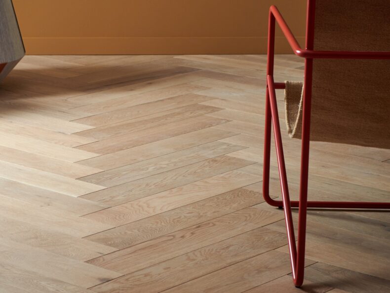 Engineered oak wood flooring named Stockholm Herringbone Pure