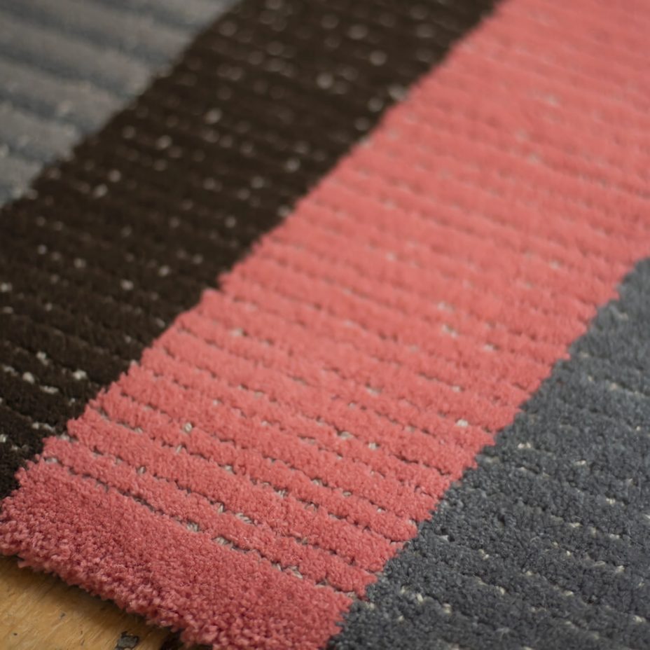 Bloomsbury Stripe Fraise rug by Roger Oates