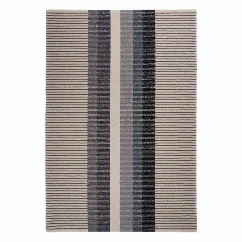Bloomsbury Stripe Slate rug by Roger Oates