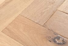 Distressed light grey engineered oak wood flooring country grade 190mm wide with splits and character finished with natural oil in Surrey