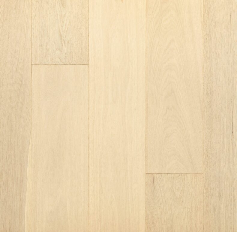 Light brown grey engineered wood flooring oak select grade 190mm wide with brushed surface finished with natural oil in Surrey