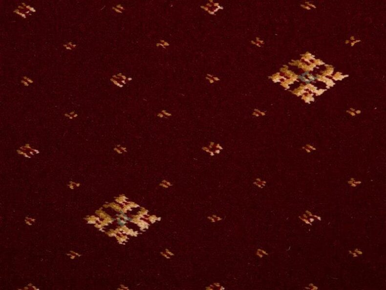 Prince Bishop Crown Burgundy carpet by Hugh Mackay