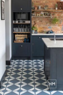 View of Dovetail Lavastone luxury vinyl tile by Harvey Maria