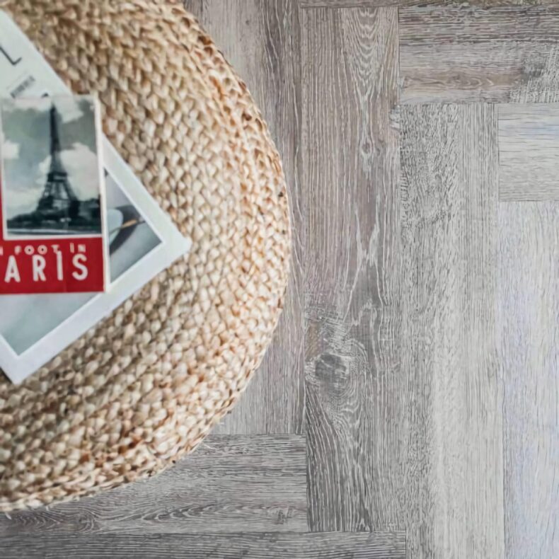 View of Torn Bracken - Herringbone luxury vinyl tile by Harvey Maria