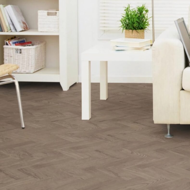 View of Aged Oak - Parquet luxury vinyl tile by Harvey Maria