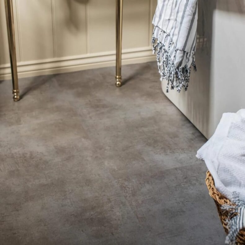 View of Blue Grey luxury vinyl tile by Harvey Maria