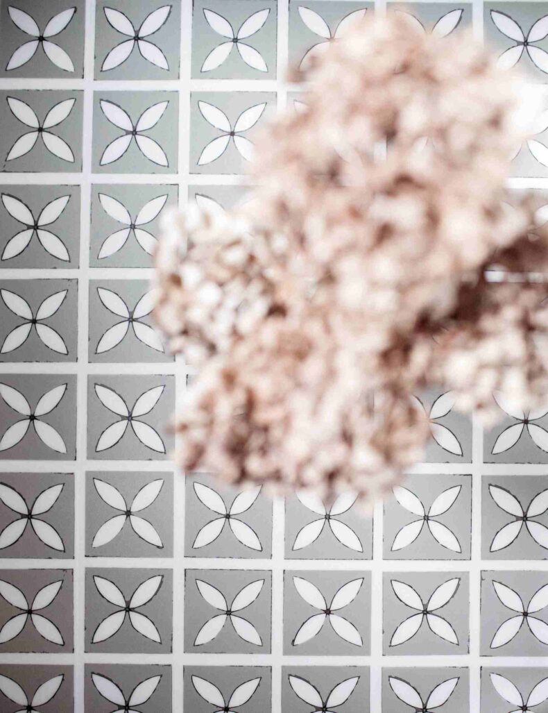 View of Lattice Mist luxury vinyl tile by Harvey Maria
