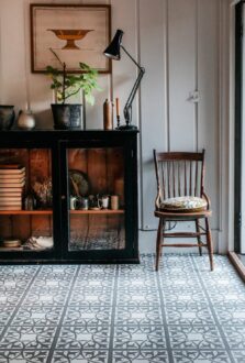 View of Northmore Soapstone luxury vinyl tile by Harvey Maria