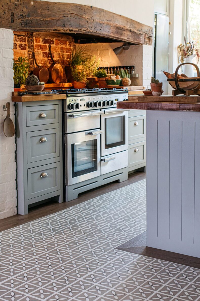 View of Lattice Seedpod luxury vinyl tile by Harvey Maria