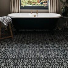 View of Walbrook Pastel Black luxury vinyl tile by Harvey Maria