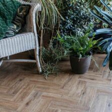 View of Limed Oak - Parquet luxury vinyl tile by Harvey Maria