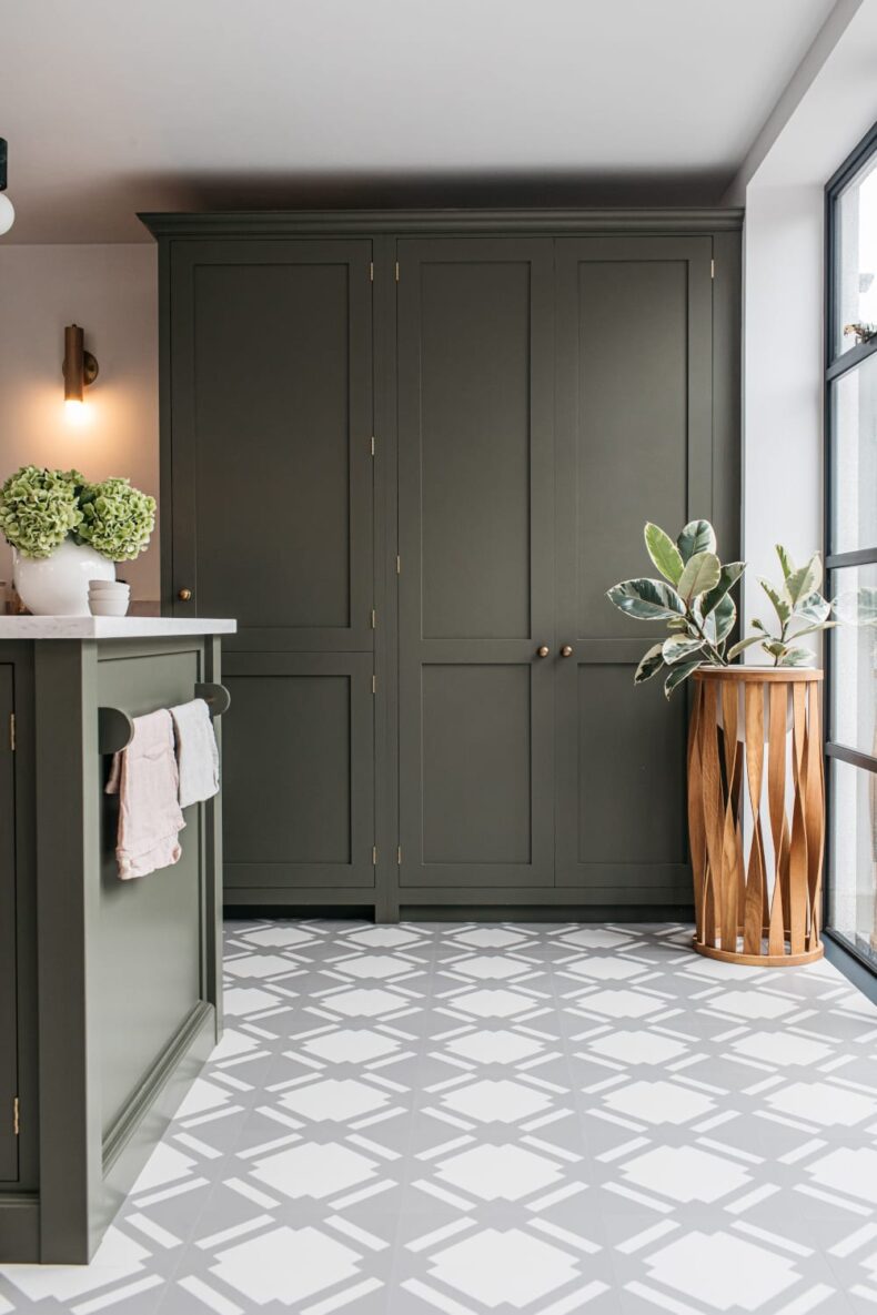 View of Check Flint luxury vinyl tile by Harvey Maria