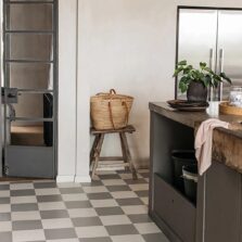 View of Squares Steel luxury vinyl tile by Harvey Maria