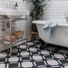 View of Check Slate luxury vinyl tile by Harvey Maria