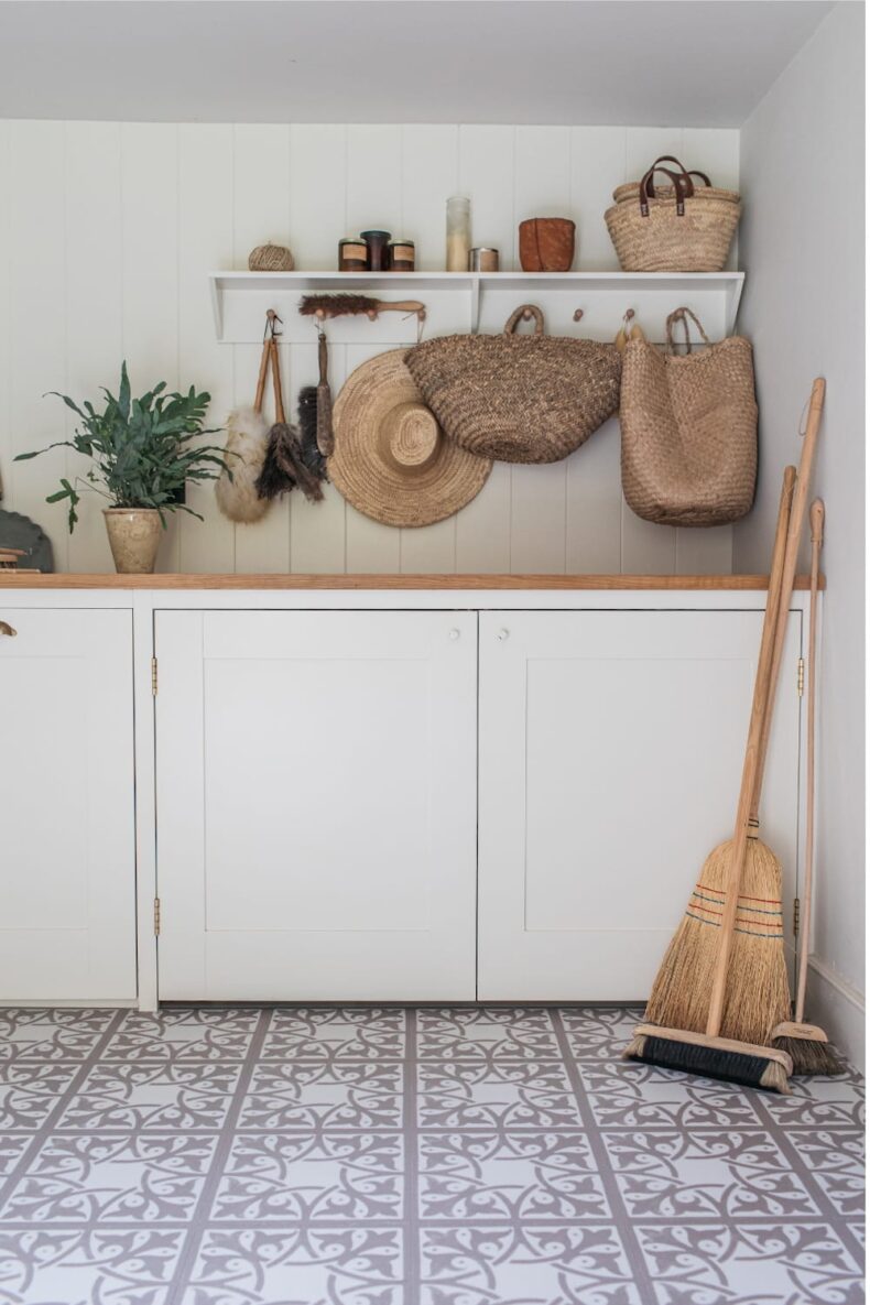 View of Northmore Mortar luxury vinyl tile by Harvey Maria