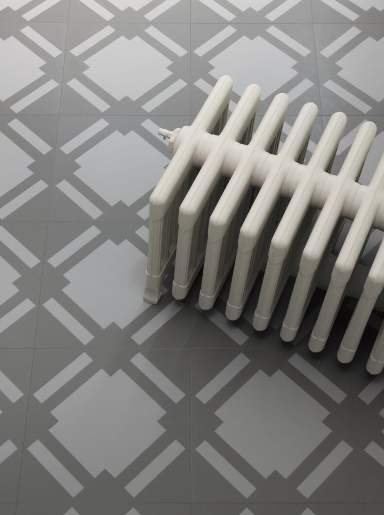 View of Check Graphite luxury vinyl tile by Harvey Maria