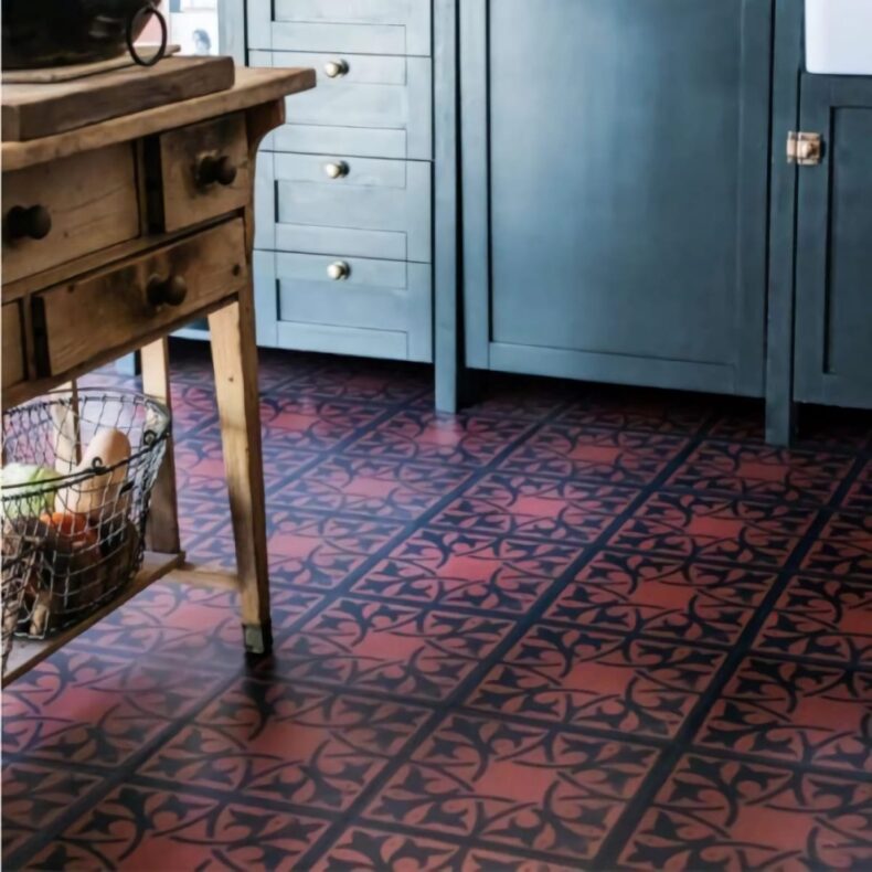 View of Northmore Fired Terracotta luxury vinyl tile by Harvey Maria