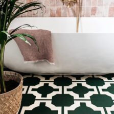 View of Parquet Hunter Green luxury vinyl tile by Harvey Maria