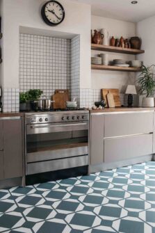 View of Dovetail French Clay luxury vinyl tile by Harvey Maria