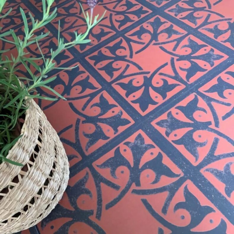 View of Northmore Fired Terracotta luxury vinyl tile by Harvey Maria