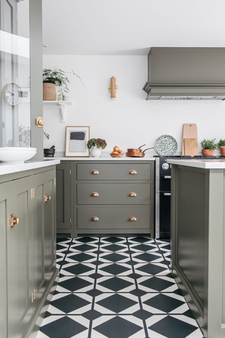 View of Dovetail Ink Black luxury vinyl tile by Harvey Maria