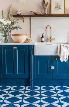 View of Dovetail Oxford Blue luxury vinyl tile by Harvey Maria