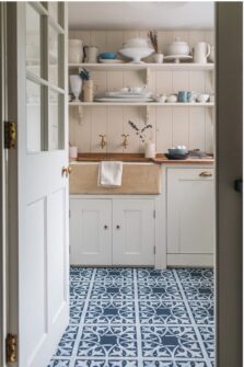 View of Northmore Waterhouse Blue luxury vinyl tile by Harvey Maria