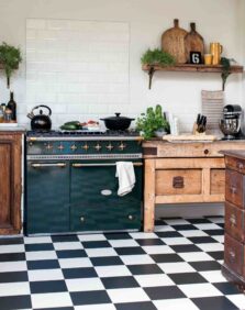 View of Squares Stove Black luxury vinyl tile by Harvey Maria