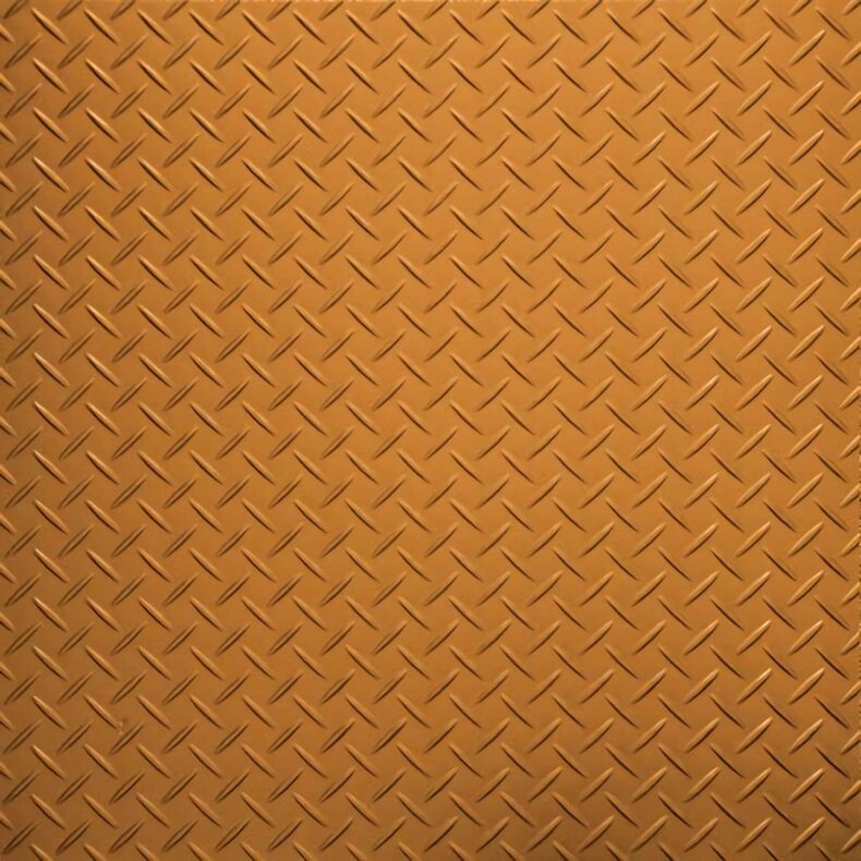 View of Tread Plate - Copper luxury vinyl tile by Harvey Maria