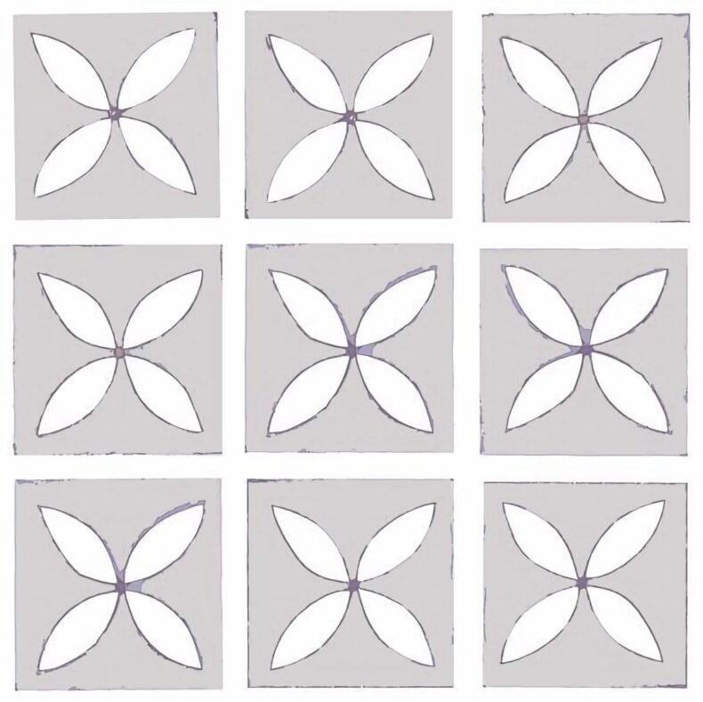 View of Lattice Pebble Grey luxury vinyl tile by Harvey Maria