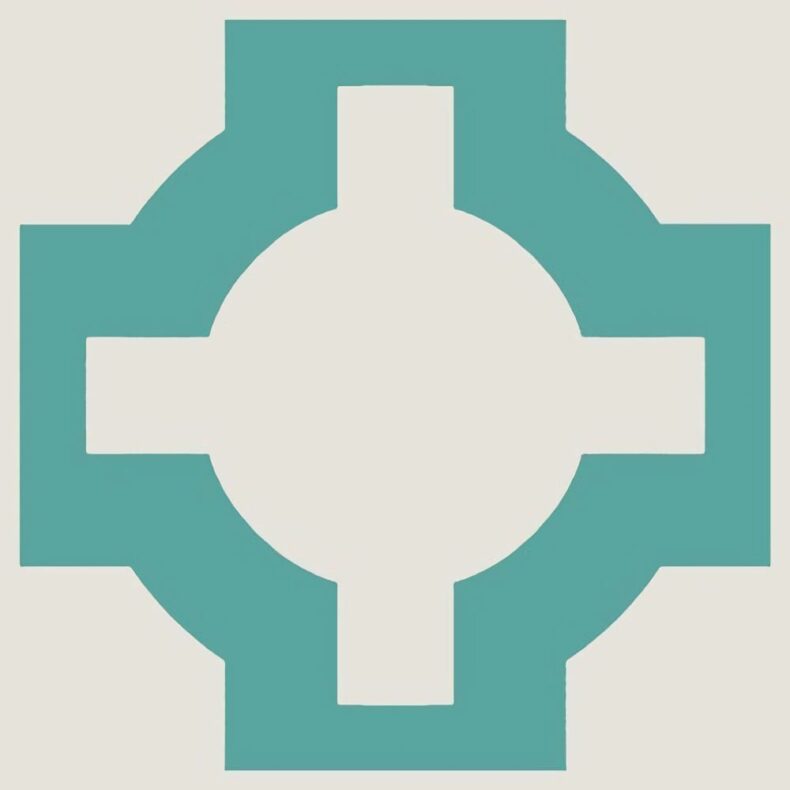 View of Parquet Turquoise luxury vinyl tile by Harvey Maria