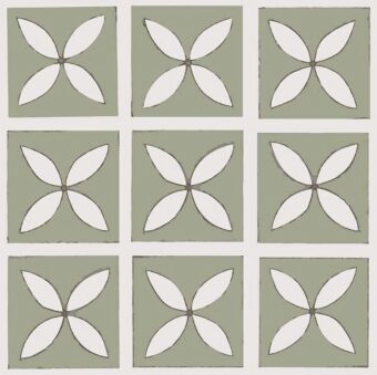 View of Lattice Pear Tree Green luxury vinyl tile by Harvey Maria