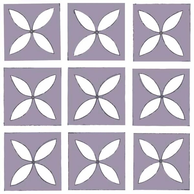 View of Lattice Hellebore luxury vinyl tile by Harvey Maria