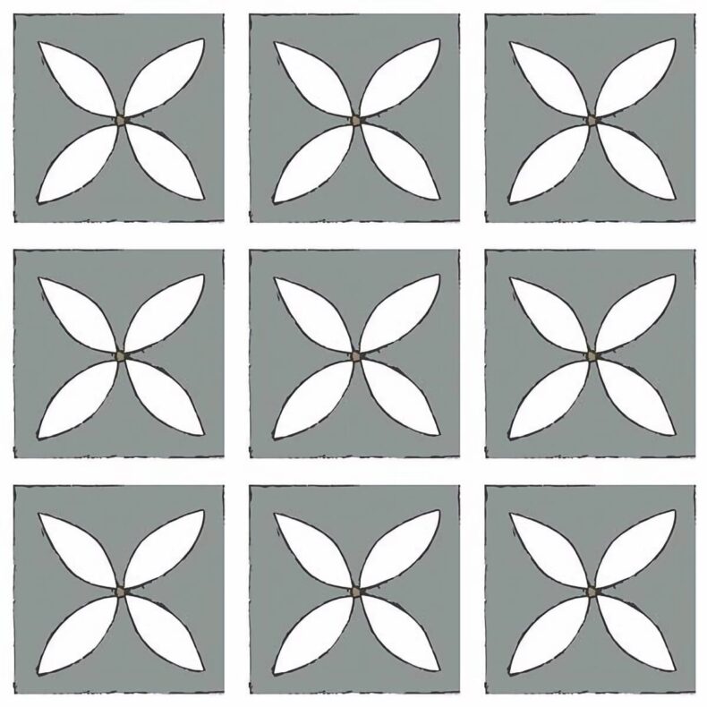 View of Lattice Storm Grey luxury vinyl tile by Harvey Maria