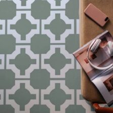 View of Parquet Washed Blue luxury vinyl tile by Harvey Maria