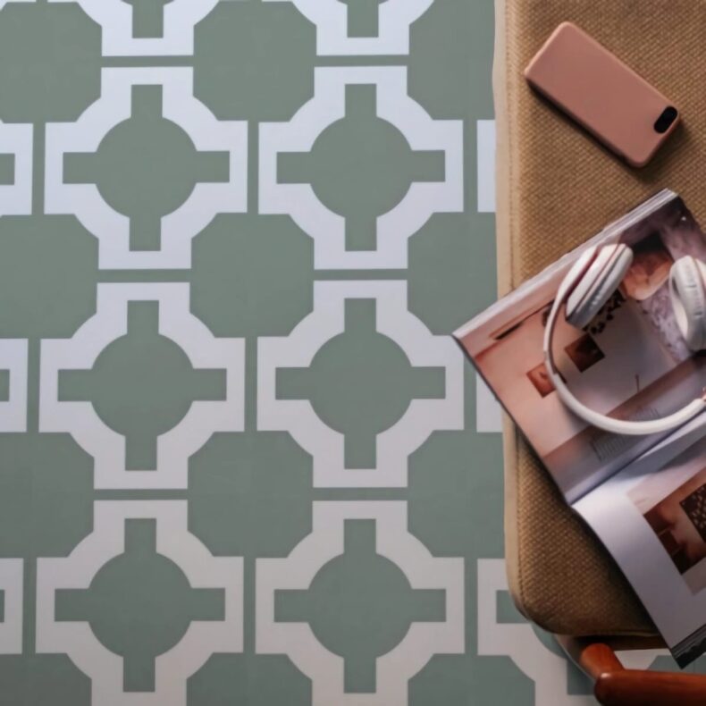 View of Parquet Washed Blue luxury vinyl tile by Harvey Maria