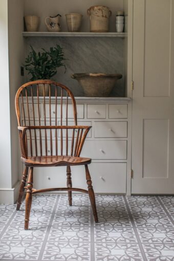 View of Northmore Mortar luxury vinyl tile by Harvey Maria