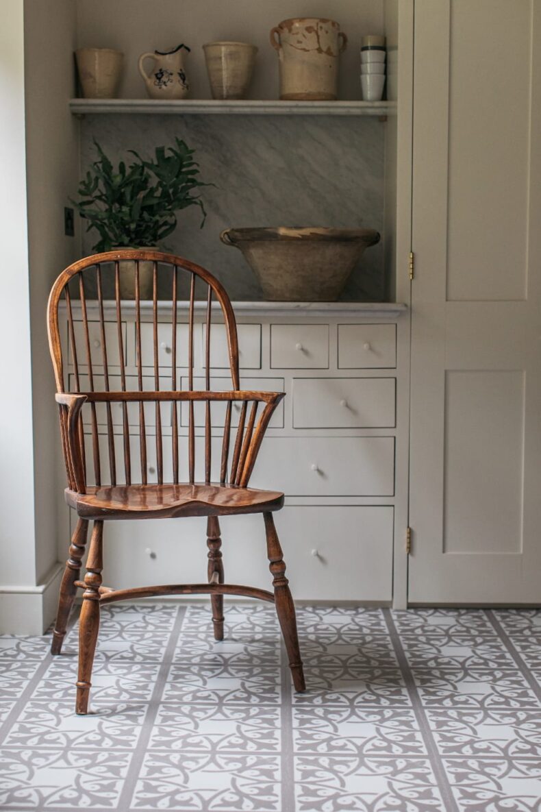 View of Northmore Mortar luxury vinyl tile by Harvey Maria