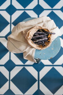 View of Dovetail Oxford Blue luxury vinyl tile by Harvey Maria