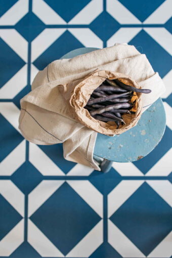 View of Dovetail Oxford Blue luxury vinyl tile by Harvey Maria