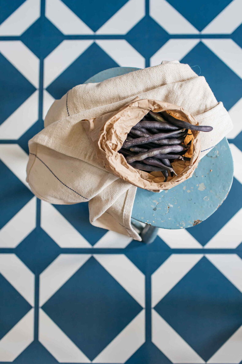 View of Dovetail Oxford Blue luxury vinyl tile by Harvey Maria