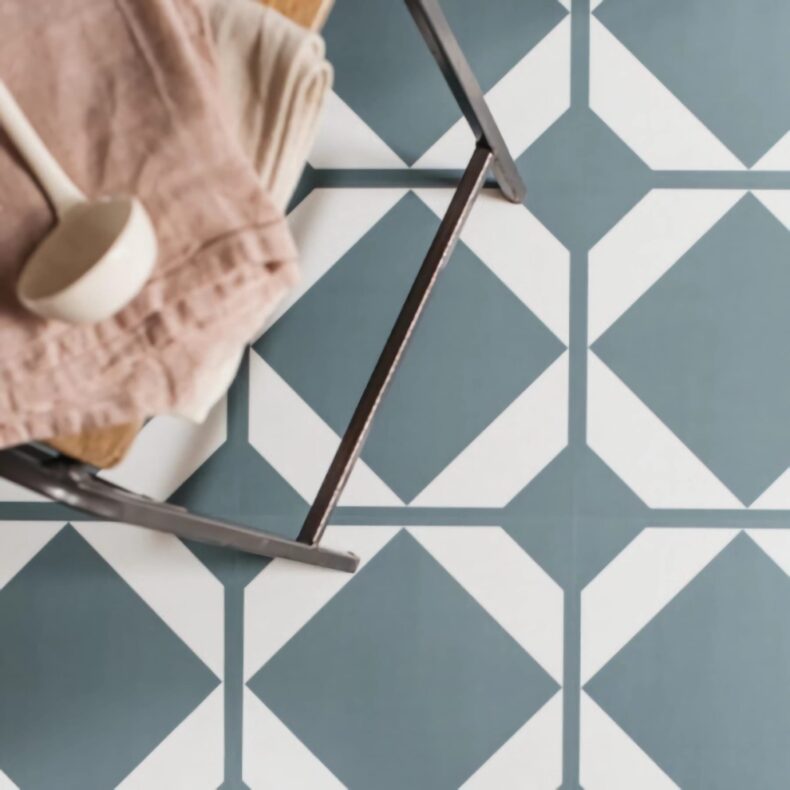 View of Dovetail French Clay luxury vinyl tile by Harvey Maria