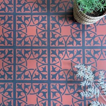 View of Northmore Fired Terracotta luxury vinyl tile by Harvey Maria