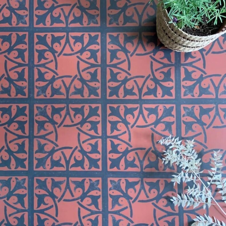 View of Northmore Fired Terracotta luxury vinyl tile by Harvey Maria